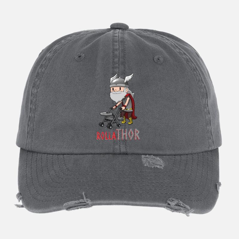 RollaTHOR - Lusiges Thor Rollator Design Flexfit Vintage Destroyed Cap