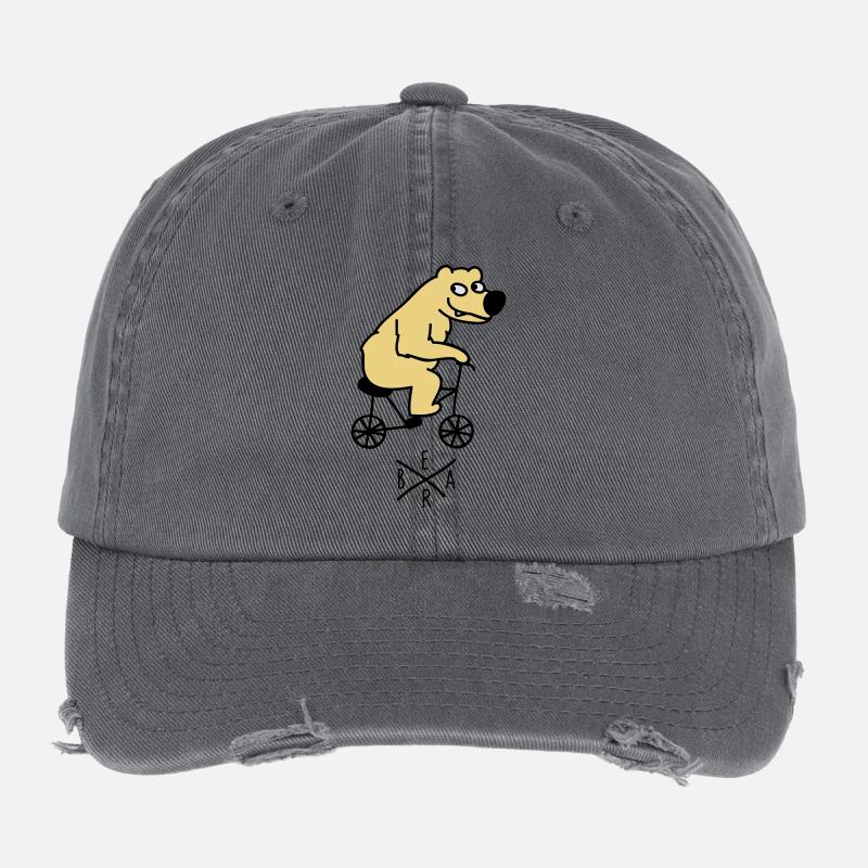 sporty bear Flexfit Vintage Destroyed Cap