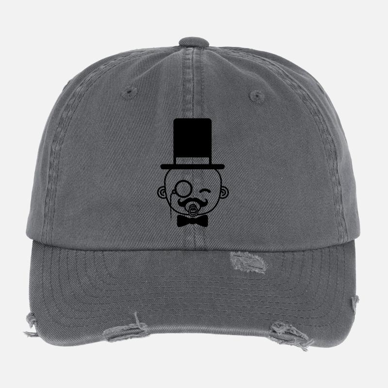 kopf gesicht sir herr gentlemen mustache schnurrba Flexfit Vintage Destroyed Cap