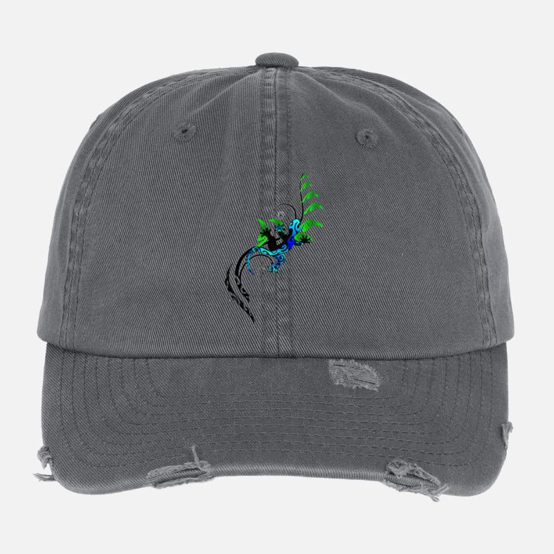MOKO - BLUE Casquette vintage effet usé Flexfit