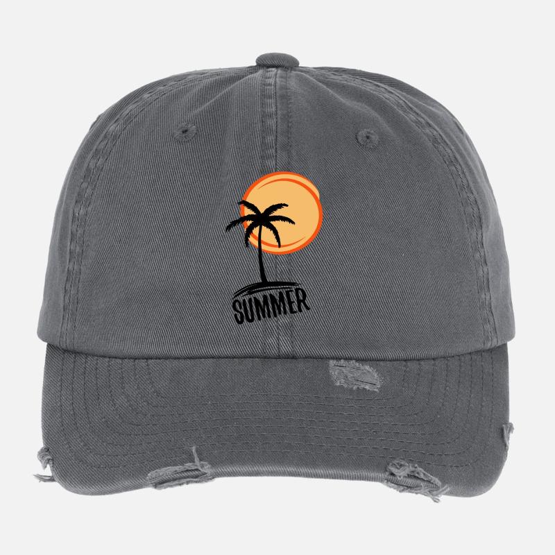 Vacances et été au paradis (noir) Casquette vintage effet usé Flexfit