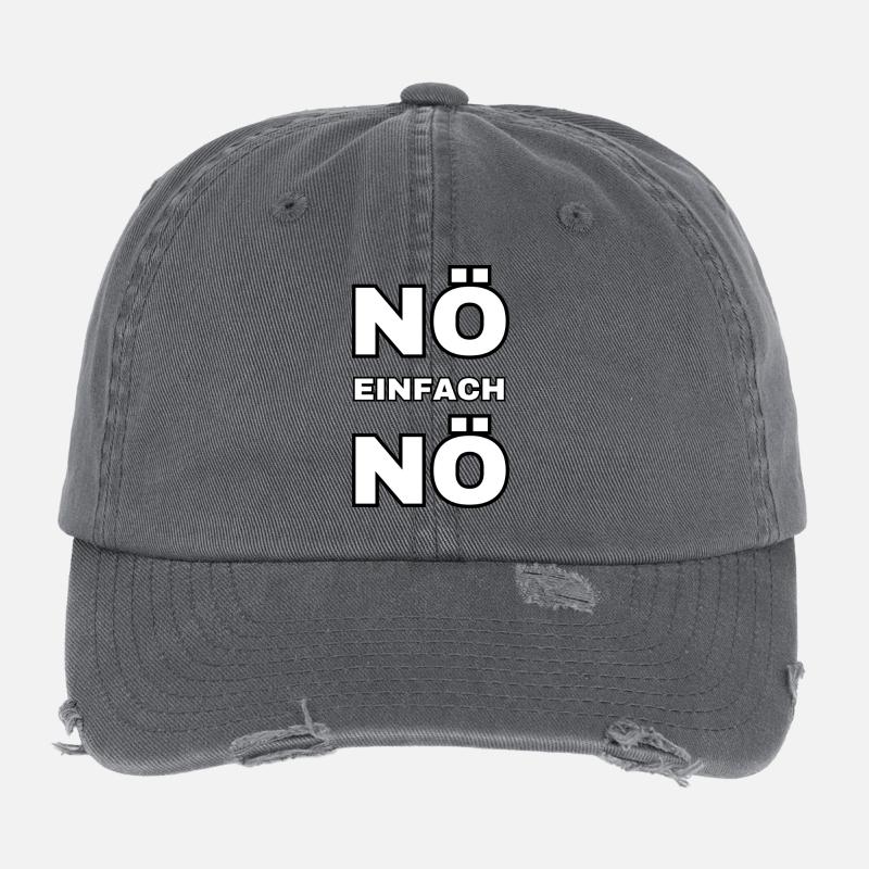 Nope Just Nope No Fancy Lazy Bad Luck Gift - Flexfit Vintage Destroyed Cap - dark grey