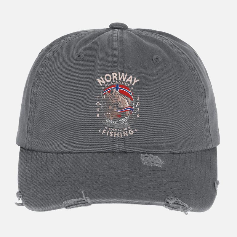PÊCHE EN NORVÈGE - FLATANGER - 2026 Casquette vintage effet usé Flexfit