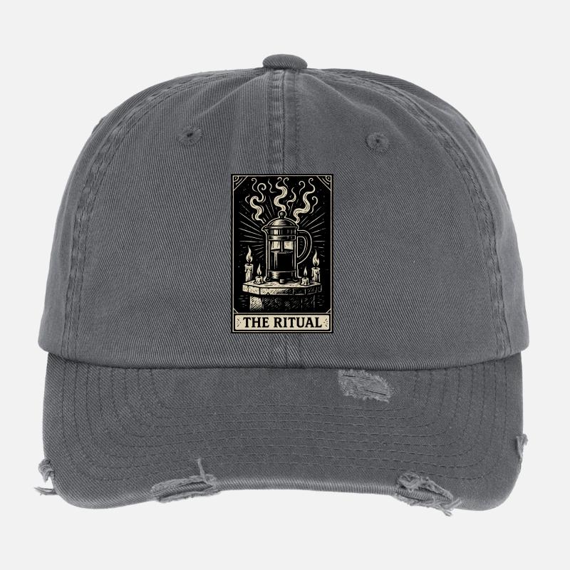 Das Ritual – Kaffee Tarot Altar Design Flexfit Vintage Destroyed Cap