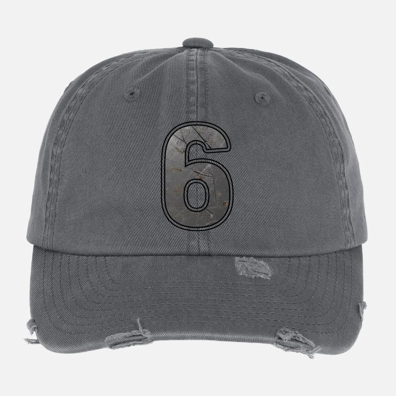 Sechs Metalltextur Flexfit Vintage Destroyed Cap