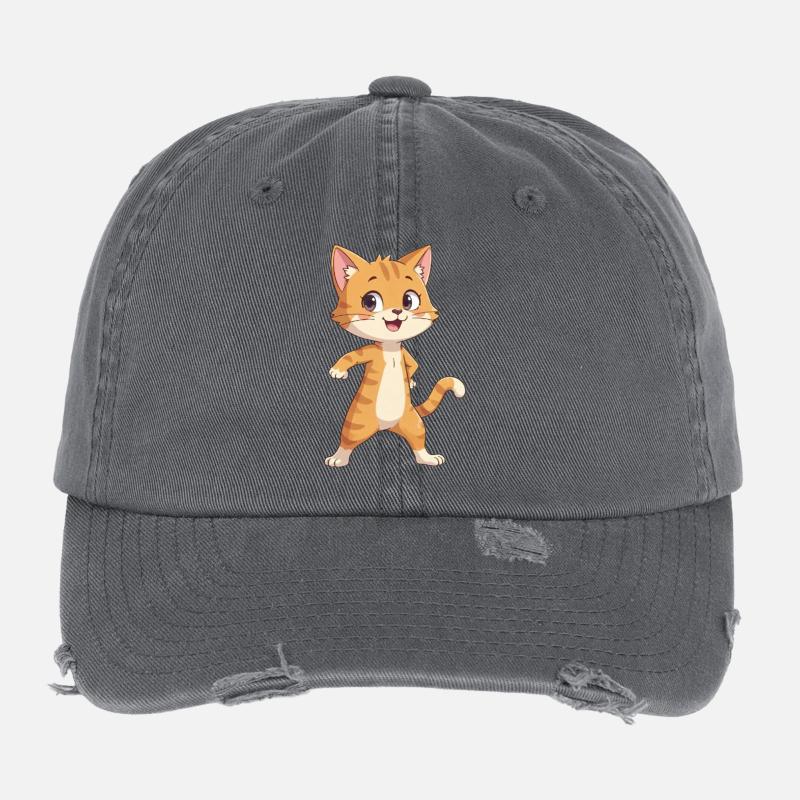 Katze Kinder Flexfit Vintage Destroyed Cap
