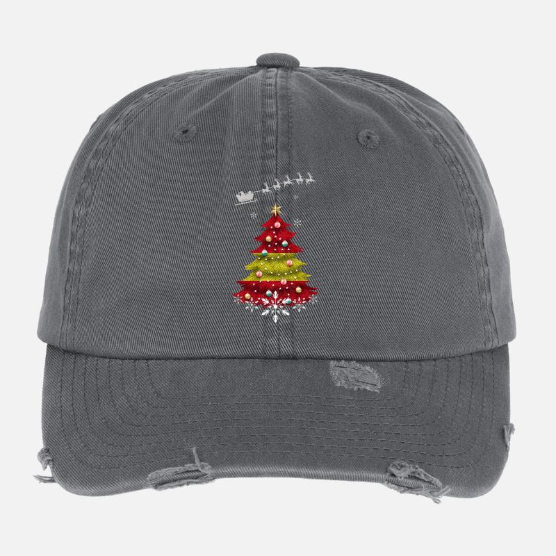 Sapin de Noël avec drapeau espagnol Casquette vintage effet usé Flexfit