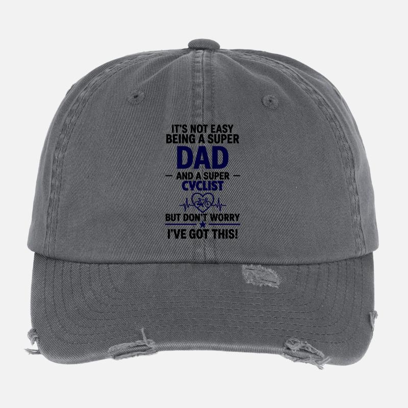 Herz + Radsport – Super Papa Radfahrer Flexfit Vintage Destroyed Cap