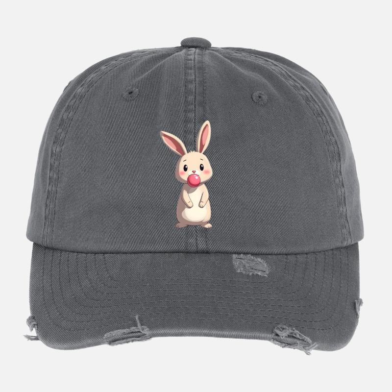 Rabbit with Chewing Gum Flexfit Vintage Destroyed Cap