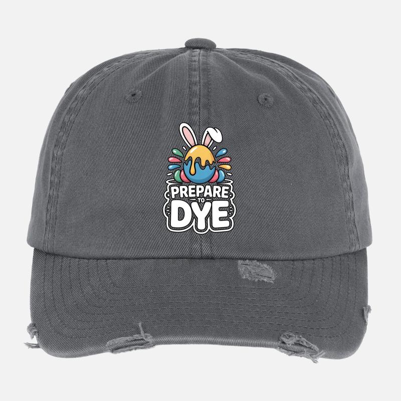 Prepare To Dye Lustiger Oster Spruch Flexfit Vintage Destroyed Cap