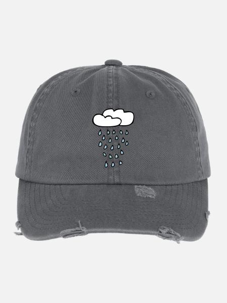 nuage de pluie - Casquette vintage effet usé Flexfit - charbon - Devant