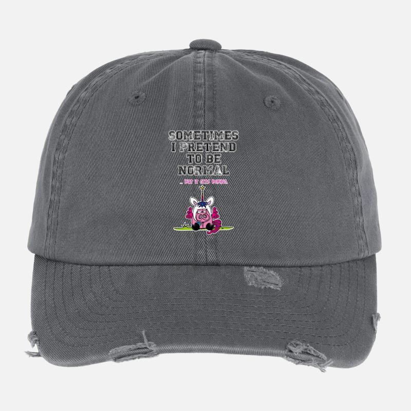 Unipoos - Sometimes I pretend to be normal Flexfit Vintage Destroyed Cap