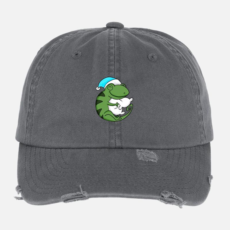 Caméléon avec oreiller et bonnet de couchage Casquette vintage effet usé Flexfit
