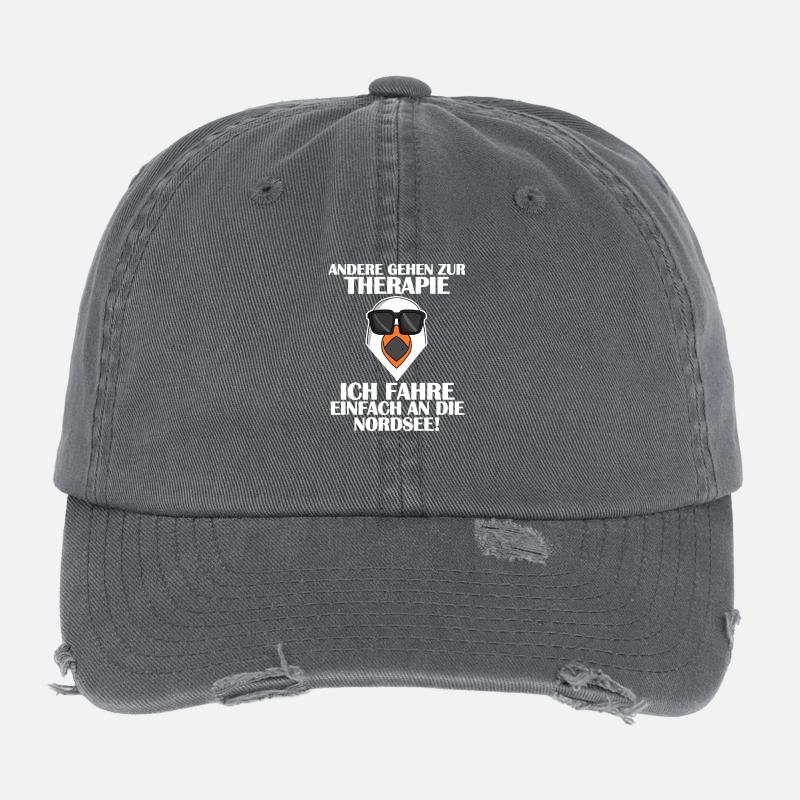Nordsee Plattdeutsch Spruch Flexfit Vintage Destroyed Cap