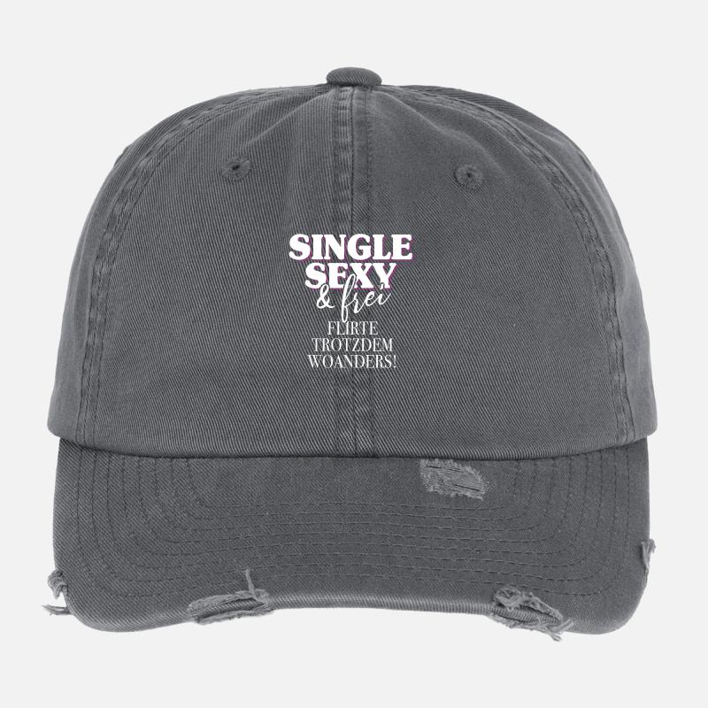 Single Sexy Frei Flirte Woanders Anti Anmache Solo Flexfit Vintage Destroyed Cap