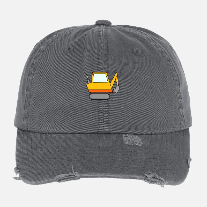 Bagger Baustelle Baggerfahrer Flexfit Vintage Destroyed Cap