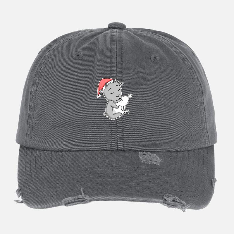 Chèvre mignonne fatiguée dormir à Noël Casquette vintage effet usé Flexfit