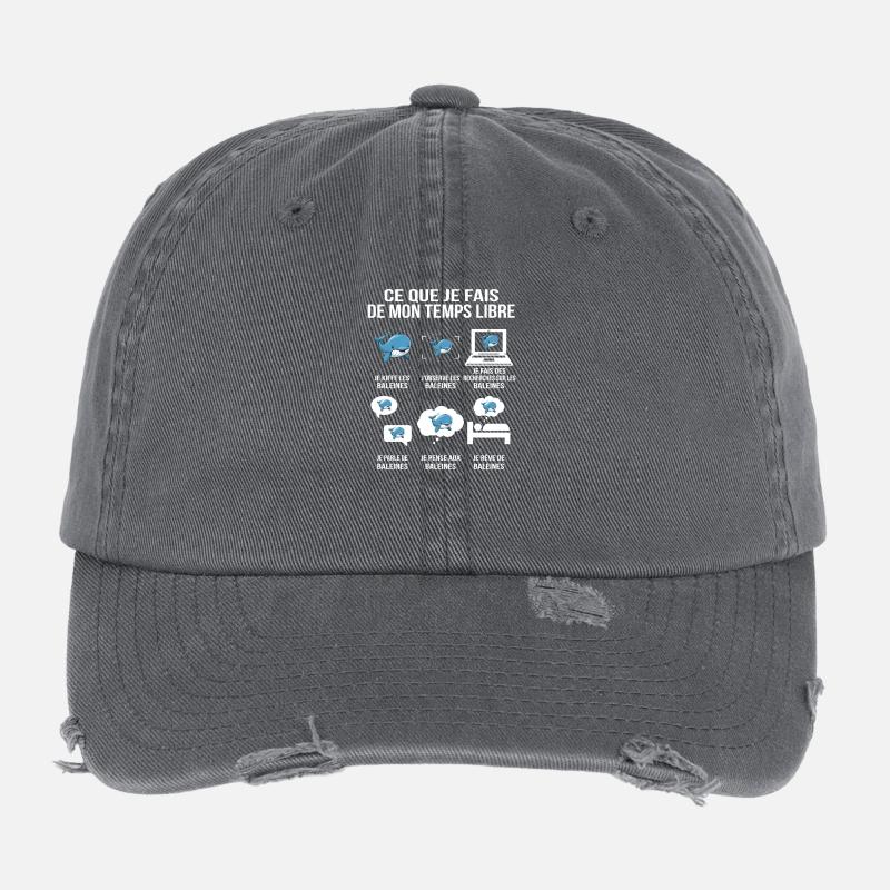 Ce que je fais de mon temps libre – Baleines Casquette vintage effet usé Flexfit