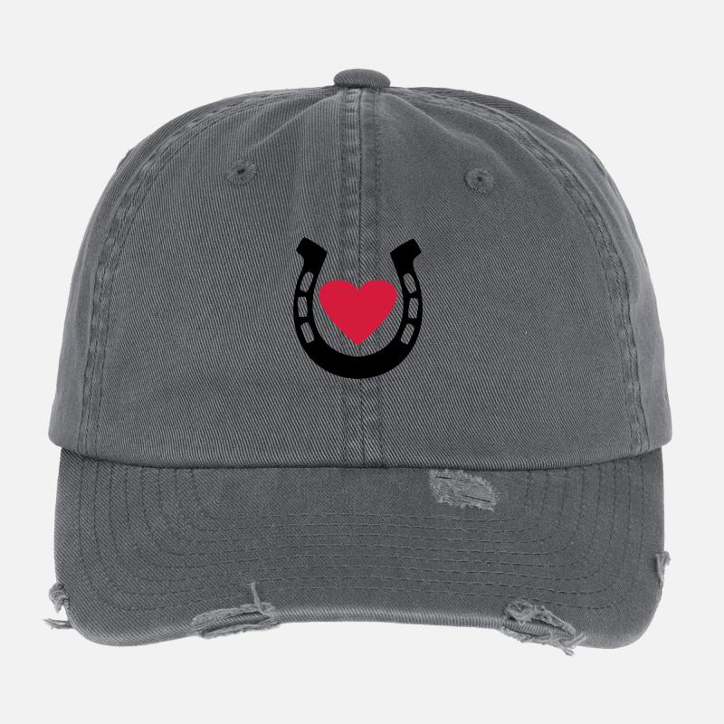 bourrin fer à cheval Casquette vintage effet usé Flexfit