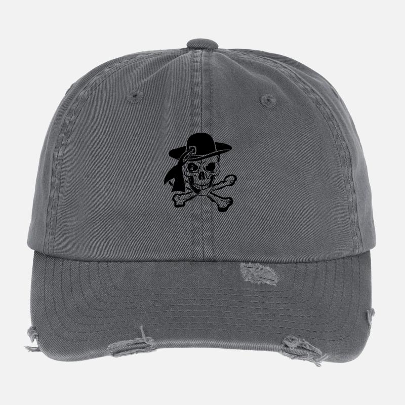 head of death bone hat breton Flexfit Vintage Destroyed Cap