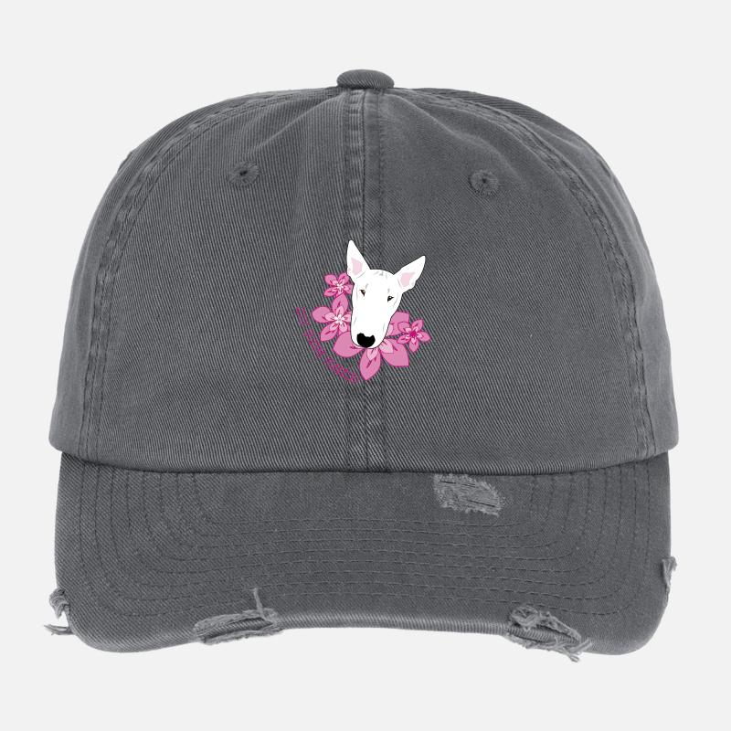 Bullterrier white Flexfit Vintage Destroyed Cap