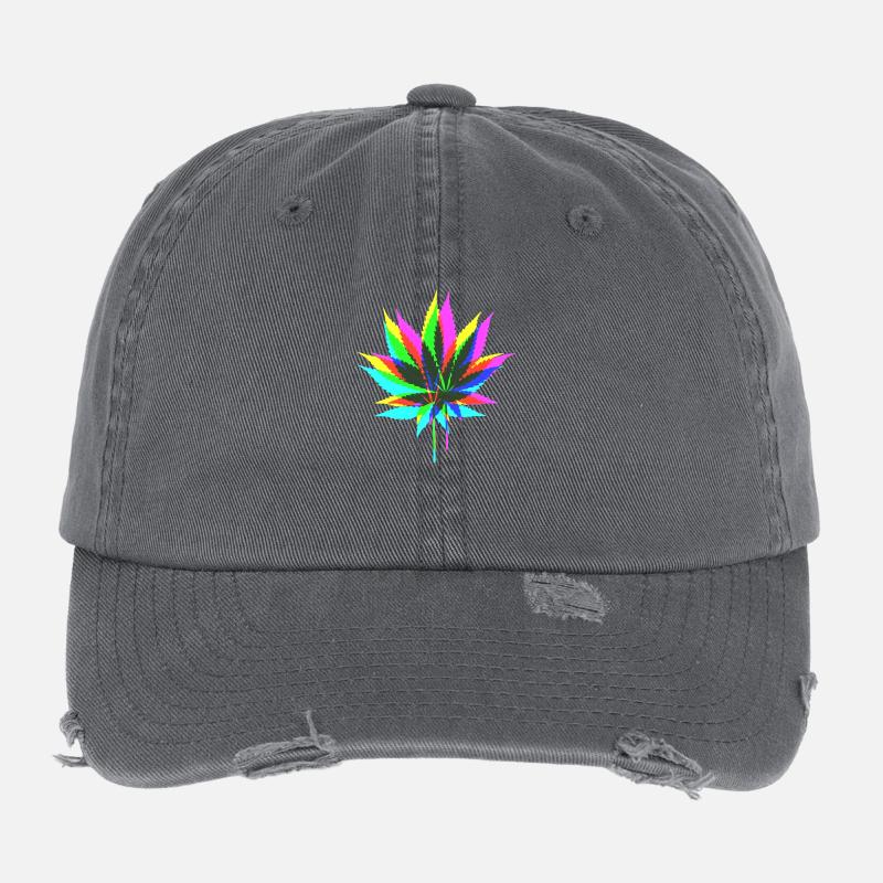 colorful HEMP Flexfit Vintage Destroyed Cap
