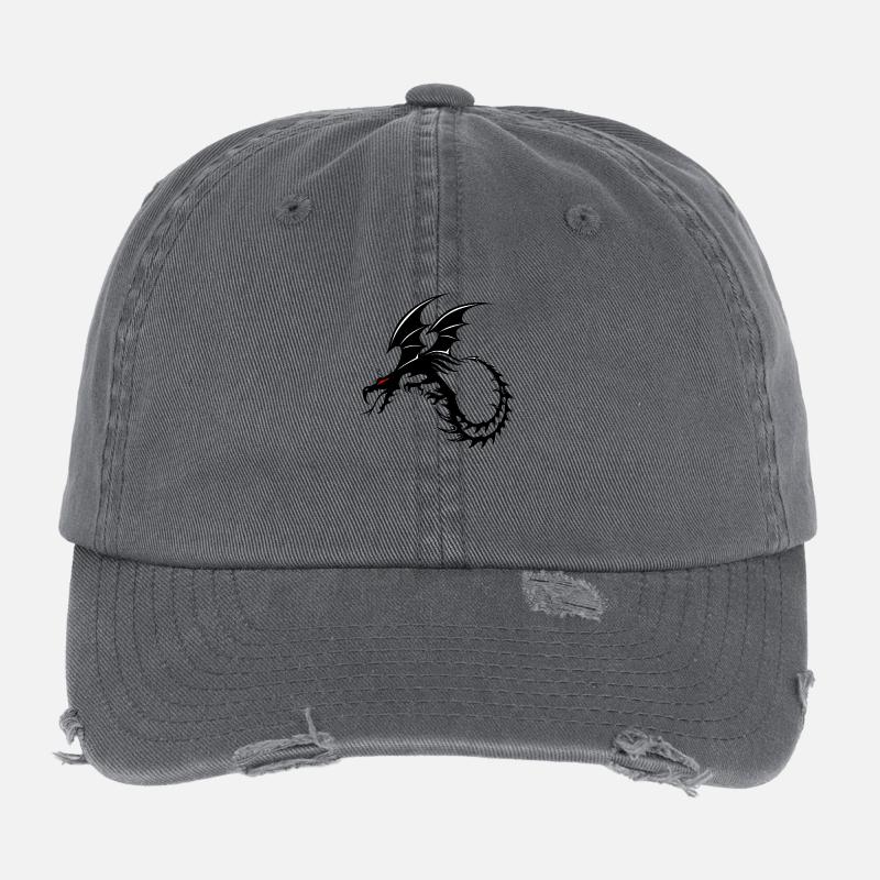 dragon tribal tatouage forme 2004 x Casquette vintage effet usé Flexfit