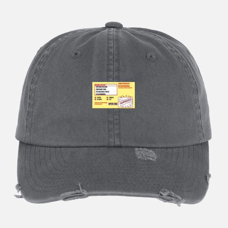 Work displeasure notice funny sick message Flexfit Vintage Destroyed Cap