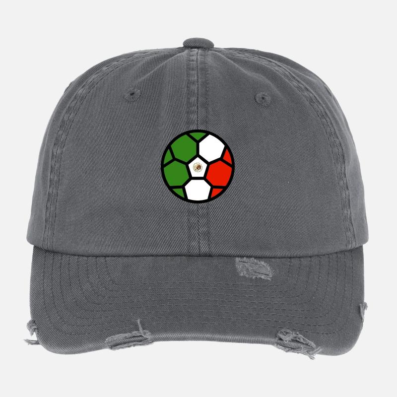  Drapeau Coupe du monde de Mexique Casquette vintage effet usé Flexfit