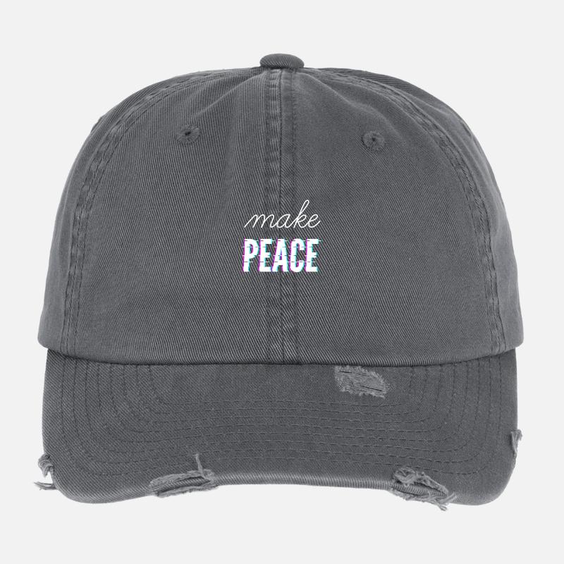 make peace Flexfit Vintage Destroyed Cap