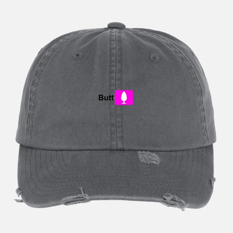 Butt Plug Icon Pink (for light background) Flexfit Vintage Destroyed Cap