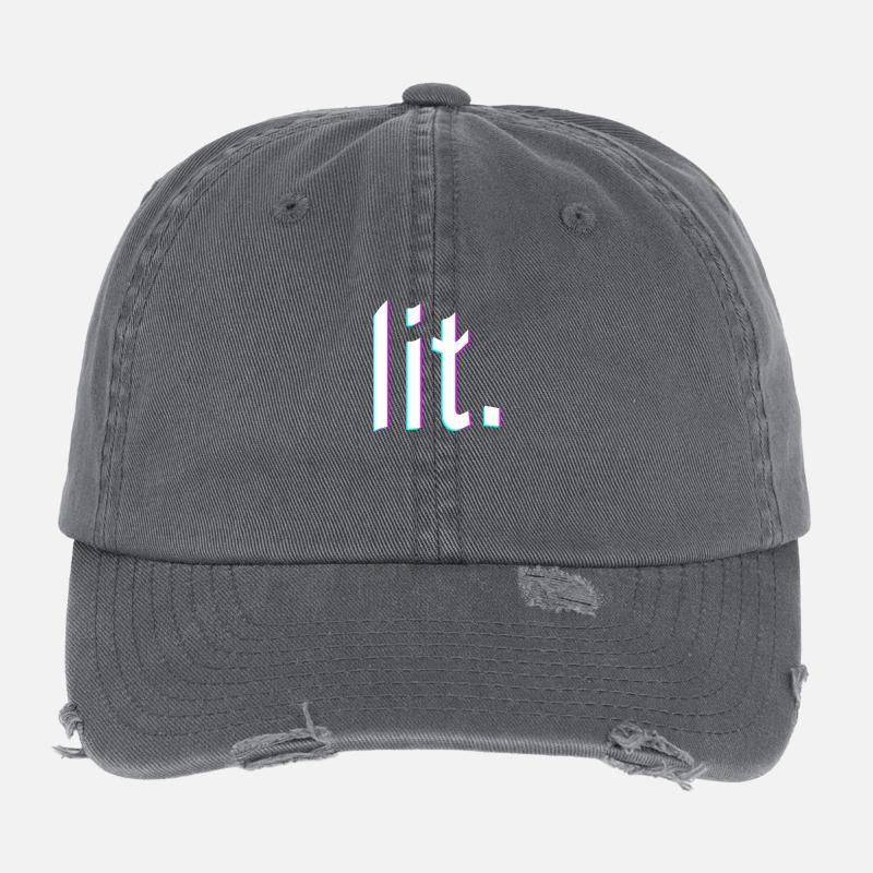lit. design glitch Flexfit Vintage Destroyed Cap