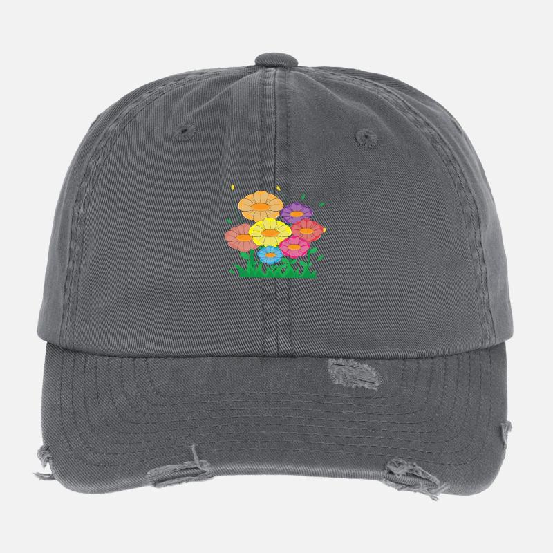 prairie fleur Casquette vintage effet usé Flexfit
