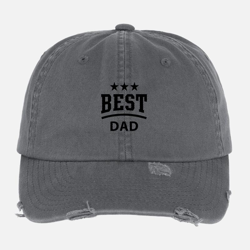 BEST DAD 3 Star Flexfit Vintage Destroyed Cap