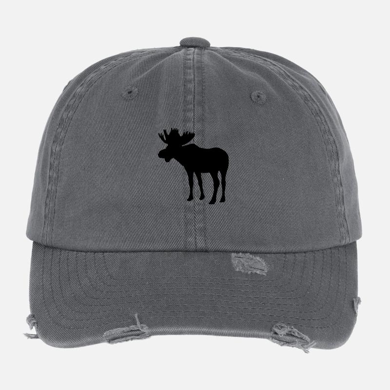Elch - Moose - Elk Flexfit Vintage Destroyed Cap