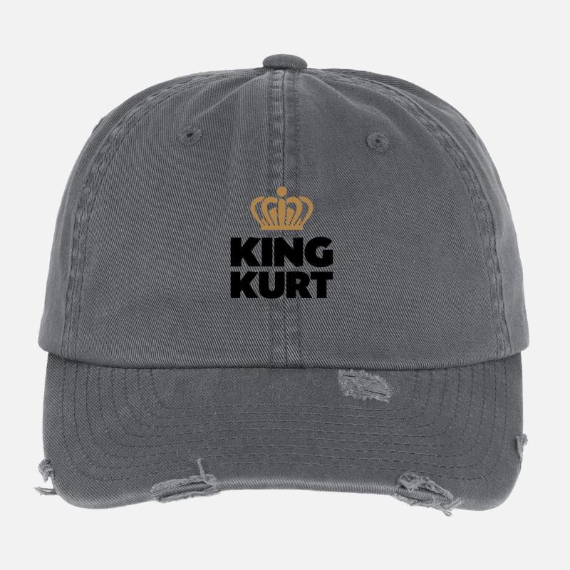 King kurt name thing crown Flexfit Vintage Destroyed Cap