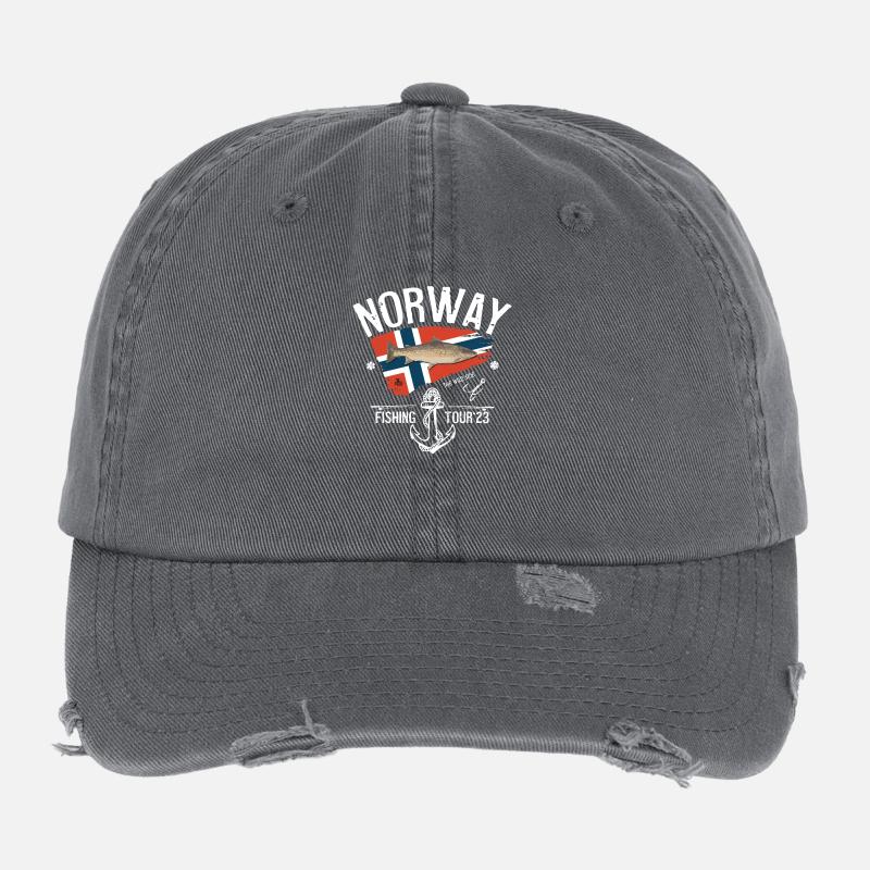 Norwegen Angeltour 2023 - Flexfit Vintage Destroyed Cap - Dunkelgrau