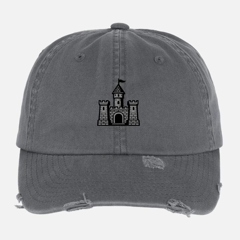 Burg Symbol Steinmauer Flexfit Vintage Destroyed Cap