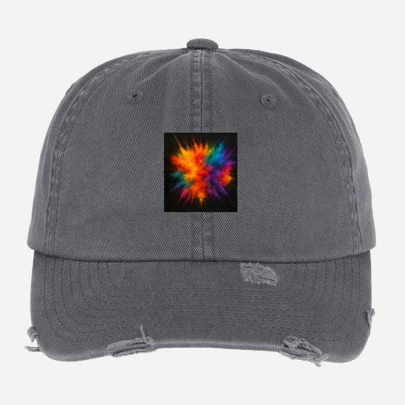 Splash Smoke Multicolor Omikly Dust Flexfit Vintage Destroyed Cap