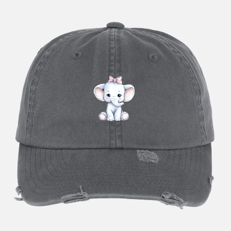 Süßer Baby Elefant Flexfit Vintage Destroyed Cap