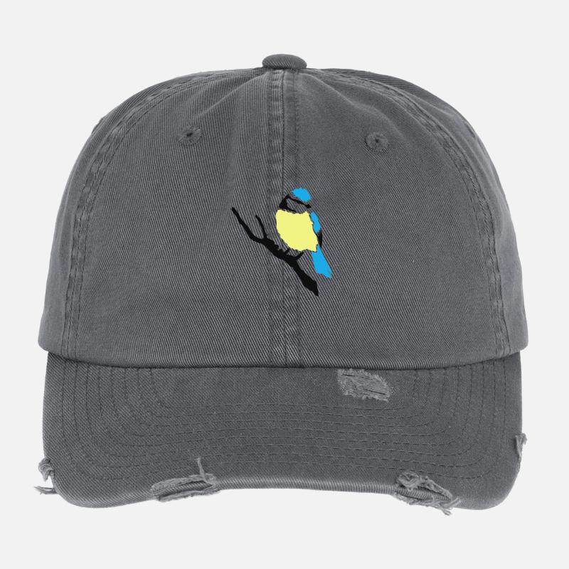 Blaumeise Vogel Meise Flexfit Vintage Destroyed Cap