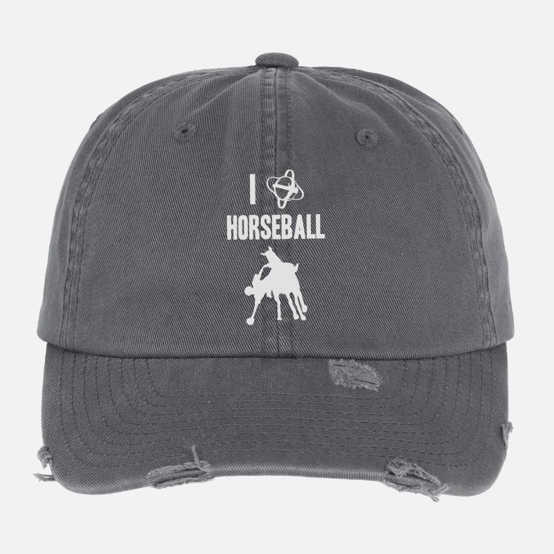 ICH LIEBE HORSEBALL Flexfit Vintage Destroyed Cap