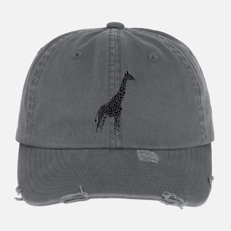 giraffe afrika serengeti camelopard safari zoo Flexfit Vintage Destroyed Cap