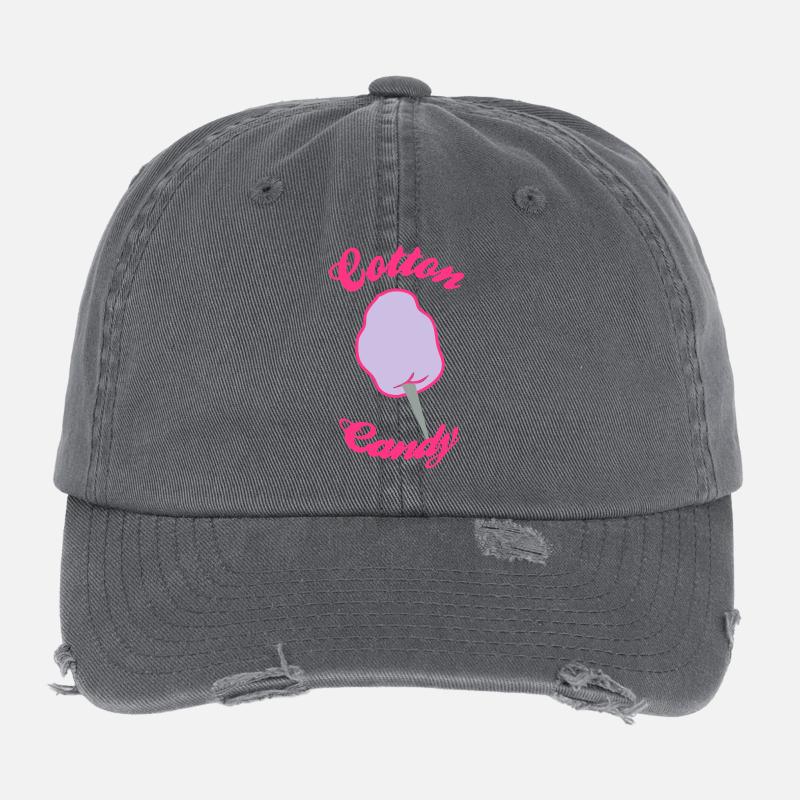 cotton candy - Flexfit Vintage Destroyed Cap - dark grey