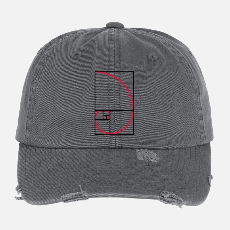 Fibonacci courbe de type ratio or Casquette vintage effet usé Flexfit