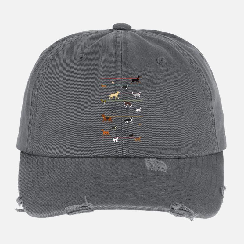 Dogs on a leash 1 Flexfit Vintage Destroyed Cap
