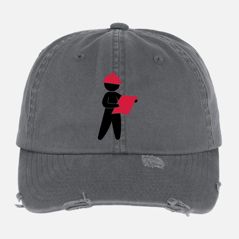 An engineer at a construction site Flexfit Vintage Destroyed Cap