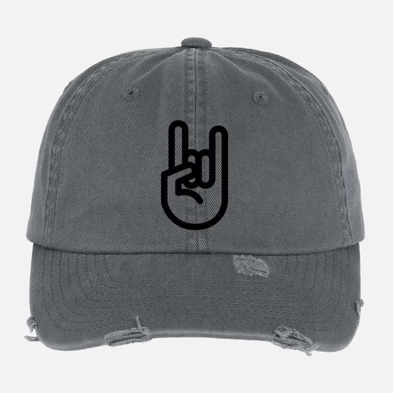 main hand rock Casquette vintage effet usé Flexfit