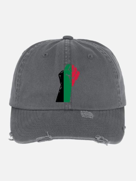 Palestine - Flexfit Vintage Destroyed Cap - dark grey - Front