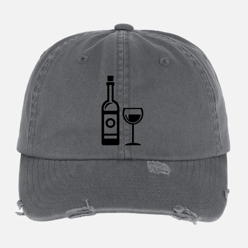 Wein Glas Flexfit Vintage Destroyed Cap